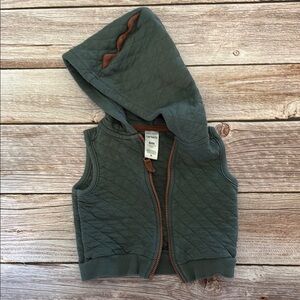 Carter's Quilted Green and Brown Hooded Vest